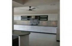 White Modular Straight Kitchen      by Dev Architect Interior Designers