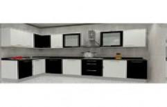 L Shaped Modular Kitchen by Lucky Aluminium Door