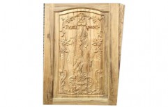 Radha Krishna Carved Wooden Door by Idris Hussain Zainuddin