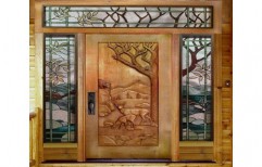 Decorative Wooden Carved Door by Maz Designing Works