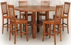 Wooden Round Dining Table by Kranthi Wood Works