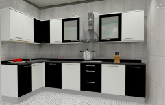 L Shaped Modular Kitchen by Fascinate Interior Works