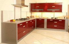 L Shaped Modular Kitchen by Meenacshi Interiors