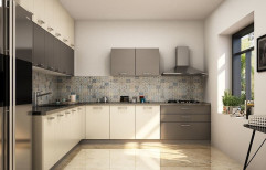 L Shaped Modular Kitchen by Vindhyachal Interiors