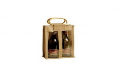 Double Wine Bottle Jute Bag by Ryna Exports