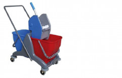 Amsse Double Bucket Wringer Trolley by Raj Cleaning Tools & Supplies Private Limited