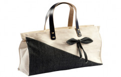 Canvas Ladies Bag with Leather Handle by Green Packaging Industries Private Limited