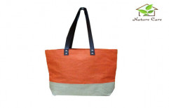 Jute Tote with Leather Handles by Giriraj Nature Care Bags
