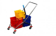 Double Bucket Wringer Trolley With S S Frame by Raj Cleaning Tools & Supplies Private Limited