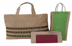 Jute Beige Zari Design Carry Bag by Zukou Natural