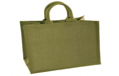 Jute Olive Green Shopping Bag by Uma Spinners Pvt. Ltd.