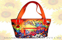 Leather Hand Painted Shoulder Bag by Shankar Produce Co. Pvt Ltd