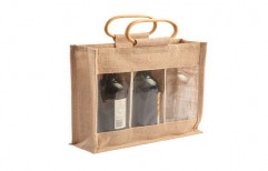 3 Bottle Jute Bag by Green Packaging Industries Private Limited