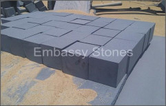 Cubes Black Machine Cut Cobblestone by Embassy Stones Private Limited