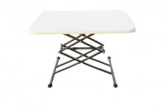 Height Adjustable Folding Iron/ Garden Table by Rizen Healthcare