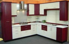 Laminated L Shape Modular Kitchen by ASR Enterprises