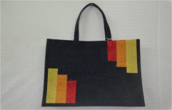 Black Jute Hand Bag by Uma Spinners Pvt. Ltd.