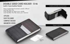 Double Side Card Holder (Two Tone Leather Finish) by Gift Well Gifting Co.