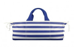 Woman Blue Striped Handbag by Ganges Jute Pvt. Ltd.