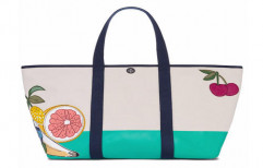 Canvas Beach Bag With Floral Print by Giriraj Nature Care Bags