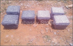 Cobblestones Black & Red 5-10mm Edge Machine Cut Cobble by Embassy Stones Private Limited