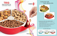 Designer Trio Fruits & Nuts Double Dish by SRA Enterprise