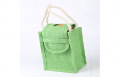 Green Jute Bottle Bag by Sai Jutex