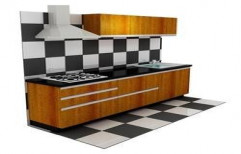 Timber Straight Laminate Modular Kitchen by Exotica Modular Kitchens & Appliances