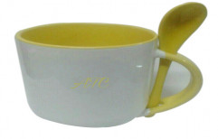 Yellow and White Coffee Mug by ATC