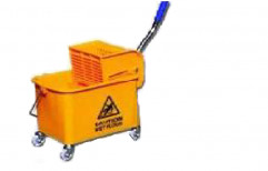 Amsse Single Bucket- with Partition Wringer Trolley by Raj Cleaning Tools & Supplies Private Limited