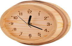 Sauna Wooden Clock by Aquanomics Systems Limited