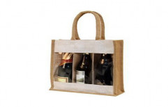 Three Bottle Jute Wine Bags by Giriraj Nature Care Bags