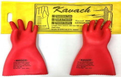 Electrical Insulated Rubber Seamless Safety Hand Gloves 33000 KVA by Hindustan Tools & Traders