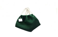 Green Jute Drawstring Bag by Uma Spinners Pvt. Ltd.