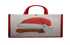 Merry Christmas Jute Lunch Bag by Ganges Jute Pvt. Ltd.