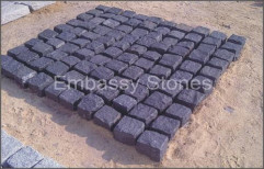 Setts Black  Natural Hand Cut Cobblestone by Embassy Stones Private Limited