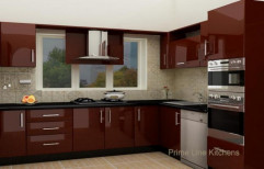 L-Shaped Modular Kitchen by Saurabh Contractor
