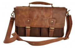 Leather Canvas Laptop Bag AM 8001 by AM Leather