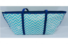 Blue Zig-Zag Beach Bag by H. A. Exports