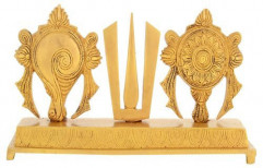 Brass Shank Chakra Namam (22 cm x 5 cm x 12 cm, Bronze) by Plexus