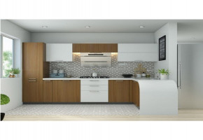 L Shape Modular Kitchen by Aalami Interior Private Limited