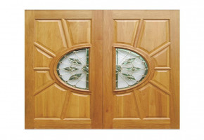  Teak Wood Double Door With Glass Design by Prabha Agencies