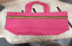 Pink Jute Bag by YRS Enterprises