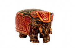 Wooden Painted Elephant by Plexus