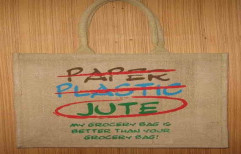 Printed Jute Shopping Bag by Enchant