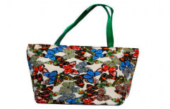 Floral Jute Shopping Bag by SG Overseas
