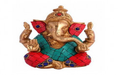 Brass Hand Carved Ganesha Statue by Plexus