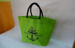 Printed Jute Bag by AM Leather