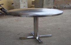 Stainless Steel Round Dining Table by Pioneer Modular Seatings