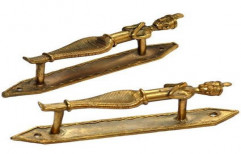 Brass Namaskar Figure Door Handle Pair by Nirmitee Art Connoisseurs